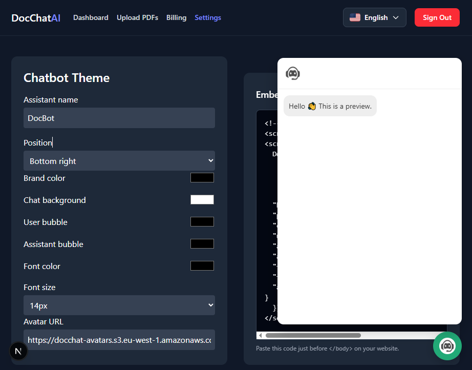 Kleuren en lettertypen van de AI-chatbot aanpassen